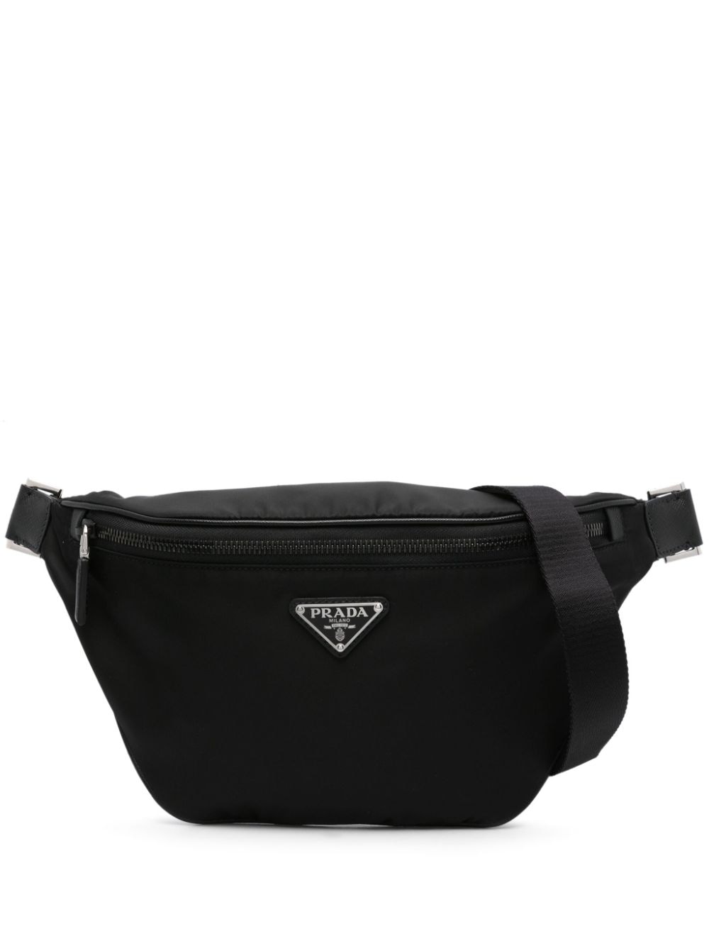 PRADA Black   Marsupio in Re-Nylon con logo smaltato